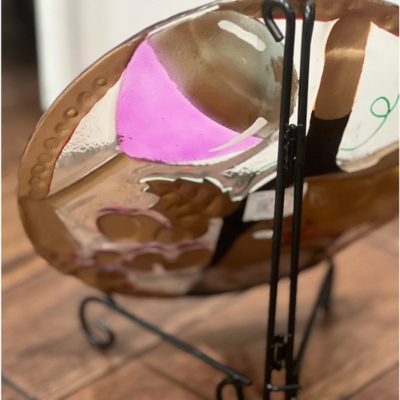 Lori Siebert by Silvestri Glass Fusion Wine & Cheese Design 11" Plate - Picture 3 of 8